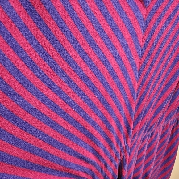 Mossimo Hi Lo Chevron Stripe V Neck Cap Sleeve Dress Purple Pink Size Medium - Picture 4 of 8